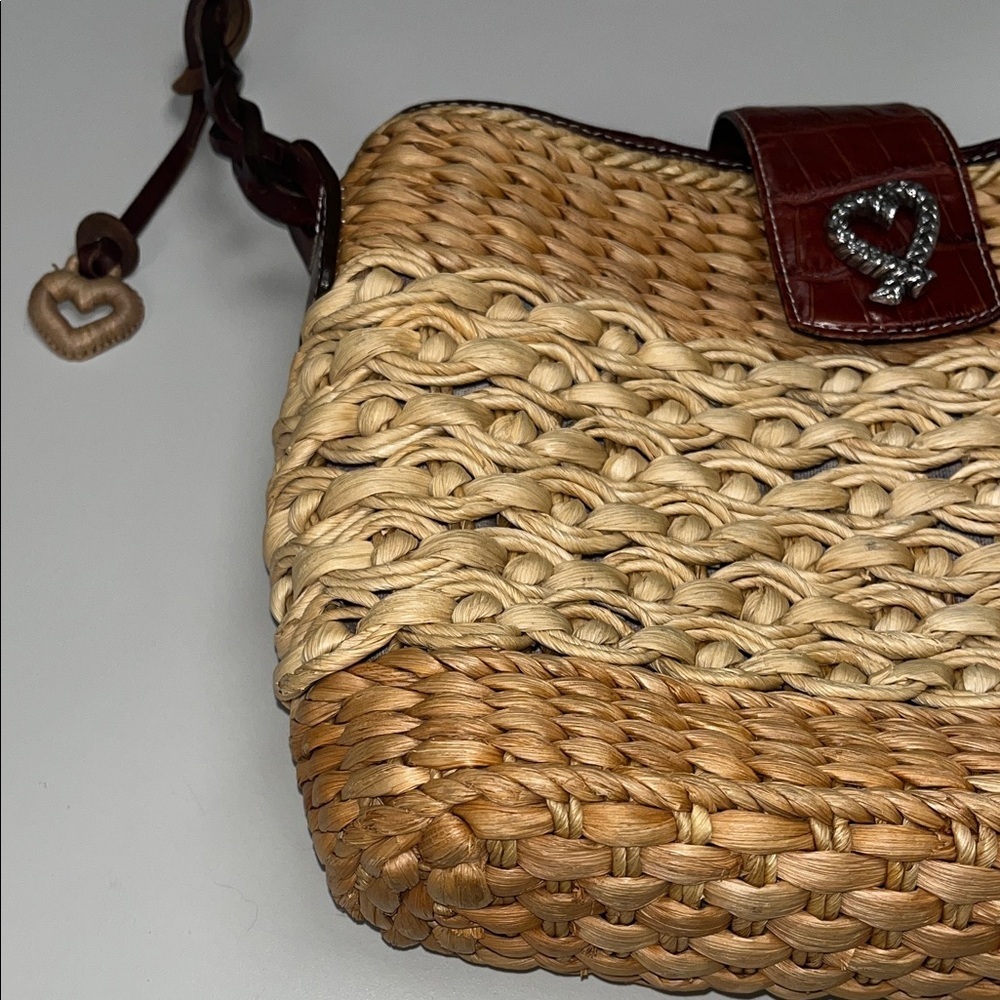 Brighton Tan and Brown Woven Shoulder Bag / gorgeous - Picture 3 of 16